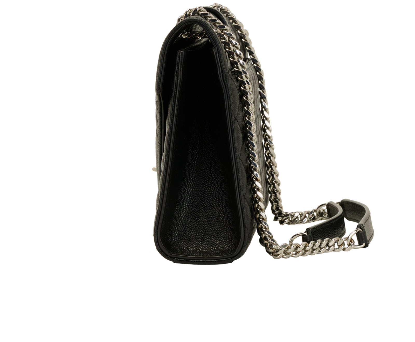 Medium Envelope Shoulder Bag, &pound;1,200, Handbags, Black, Leather, Bottom view